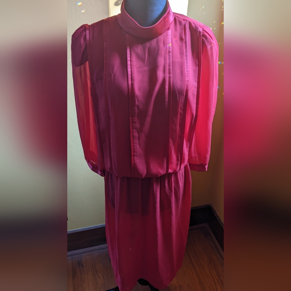Vintage Sheer Red Dress